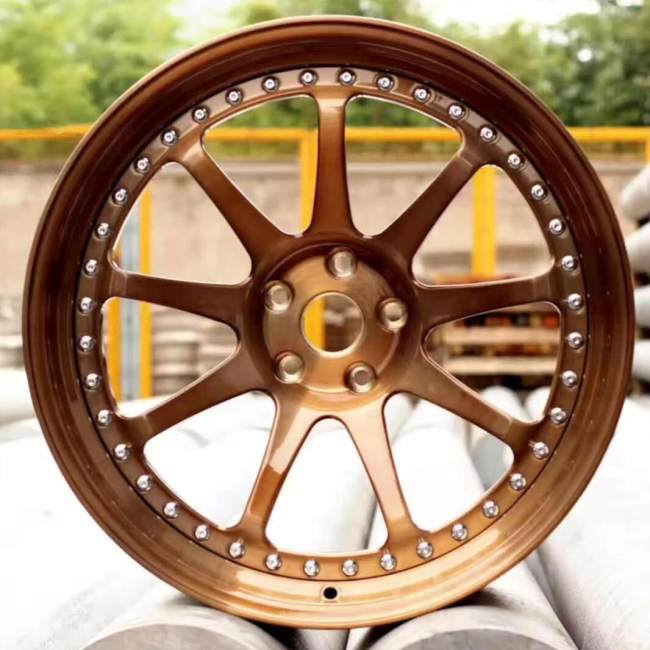 Aftermarket Custom Forged 3-Piece Wheels Bronze Center Bronze Step Lip