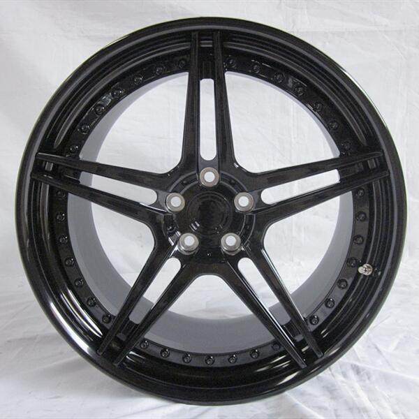 Aftermarket Custom Forged 3-piece wheels Black Center Black Step Lip
