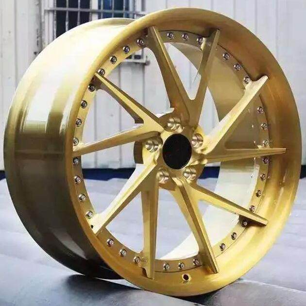 Aftermarket Custom Forged 3-Piece Wheels Golden Center Golden Step Lip