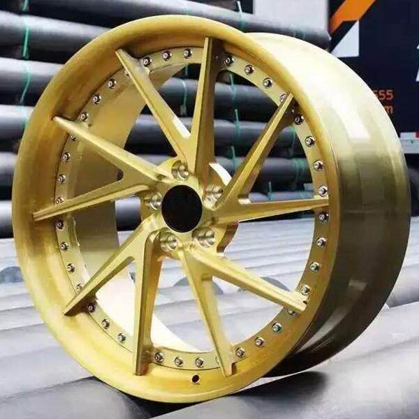 Aftermarket Custom Forged 3-Piece Wheels Golden Center Golden Step Lip