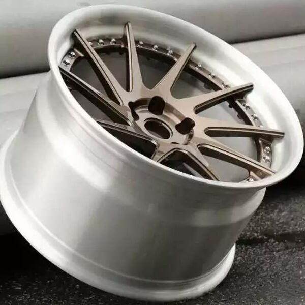 Aftermarket Custom Forged 3-Piece Wheels Brown Center Brush Step Lip