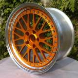Like BBS Step Lip Style 3-Piece Wheels 19x11J Golden Center Polish Outer Rim