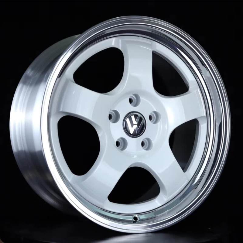 Volkswagen Custom Forged 3-Piece Wheels 17x9.5J White Center Polish Step Lip
