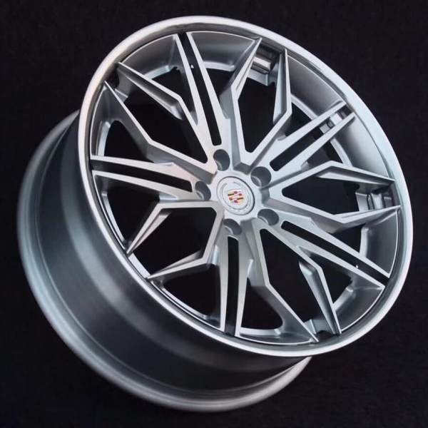 Aftermarket Custom Forged 3-Piece Wheels 19x8J Silver Center Polish Step Lip