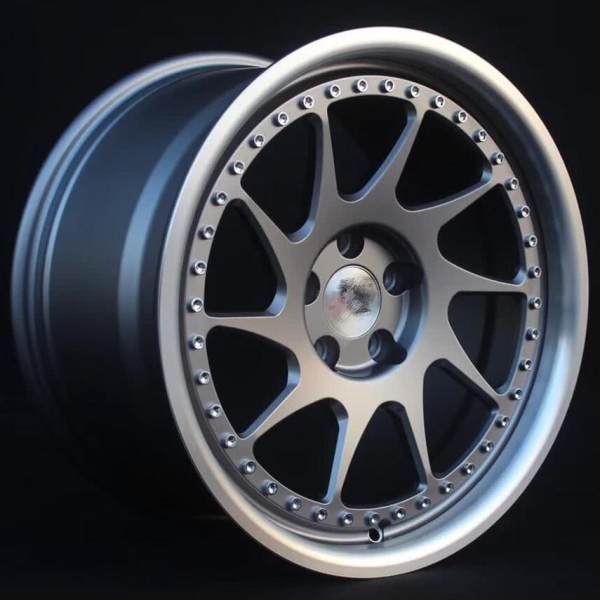 Aftermarket Custom Forged 3-Piece Wheels Gunmetal Center Brush Step Lip