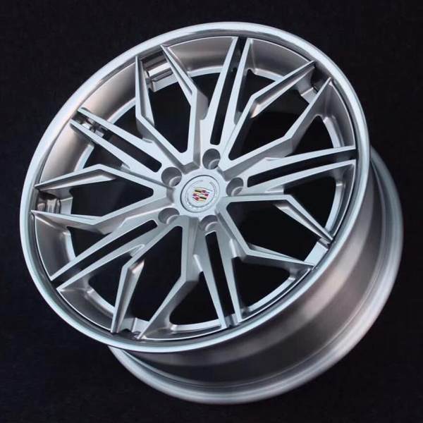 Aftermarket Custom Forged 3-Piece Wheels 19x8J Silver Center Polish Step Lip