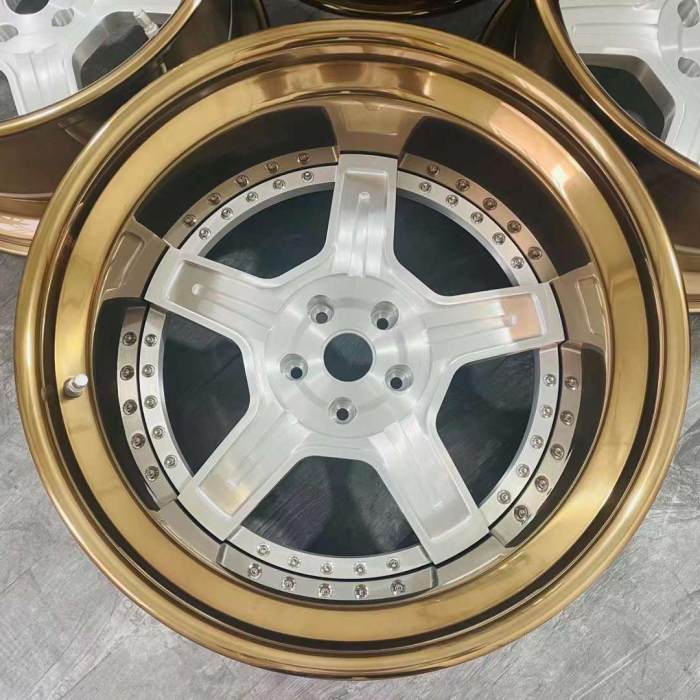 Super Deep Dish 20x12J Clear Center Copper Barrel Step Lip Custom Forged 3-Piece Wheels