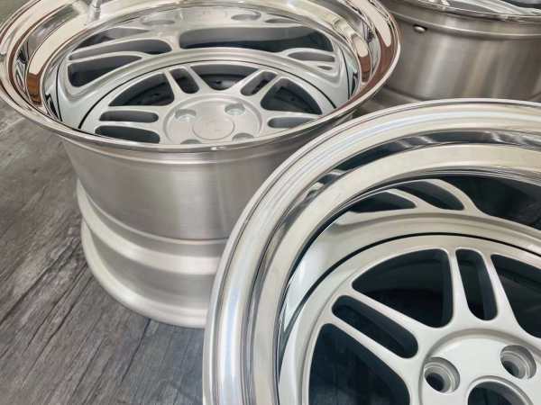 Deep Dish Lightweight Design Silver Center Polish Barrel Step Lip 3-Piece Wheels