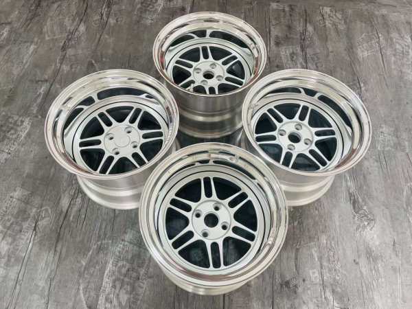 Deep Dish Lightweight Design Silver Center Polish Barrel Step Lip 3-Piece Wheels