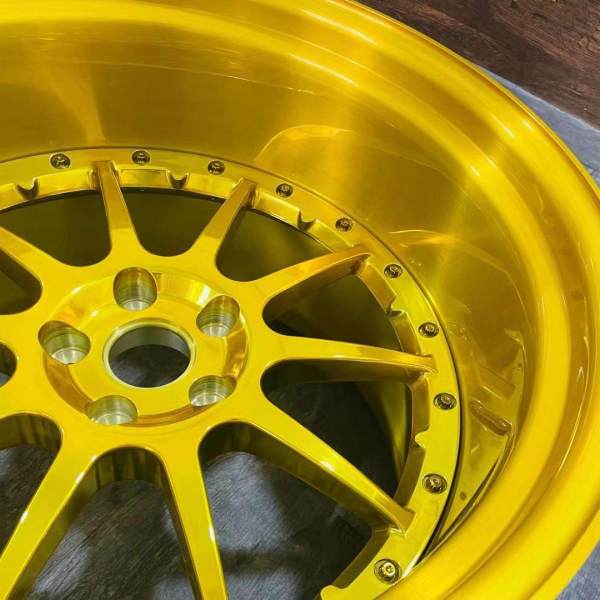 Custom Super Deep Dish Design Lightweight Racing Golden Wheel Step Lip