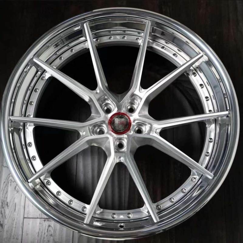 Custom Hanging Spoke Design Brushed Center Polish Barrel Step Lip Soft Lip