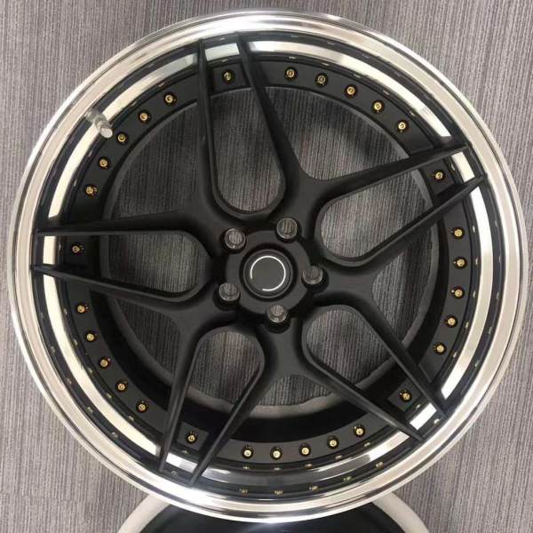 Custom Matte Black Center Polish Barrel Step Lip Standard Lip