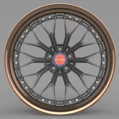 New Design 20x9.5J Gun Metal Or Brushed Center Copper Outer Rim Step Lip