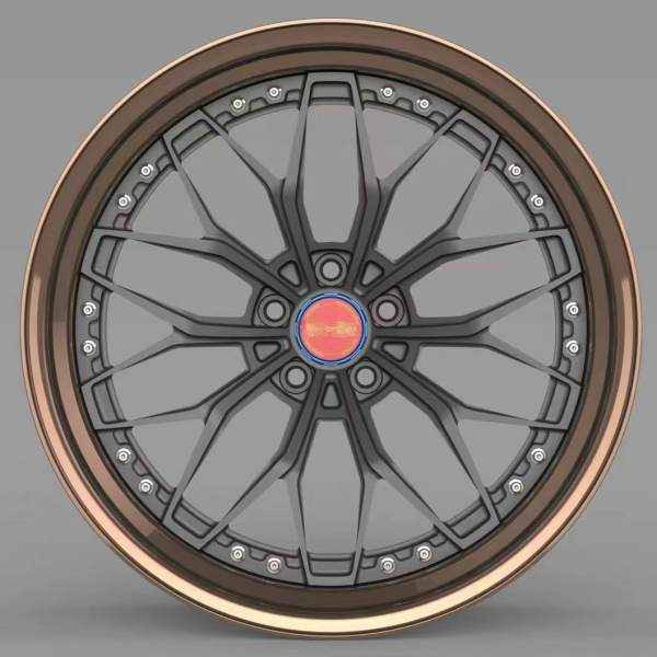 New Design 20x9.5J Gun Metal Or Brushed Center Copper Outer Rim Step Lip