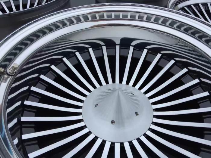 Turbofan Engine Design 23 Inch Deep Dish Center Machine Face Outer Rim Polished