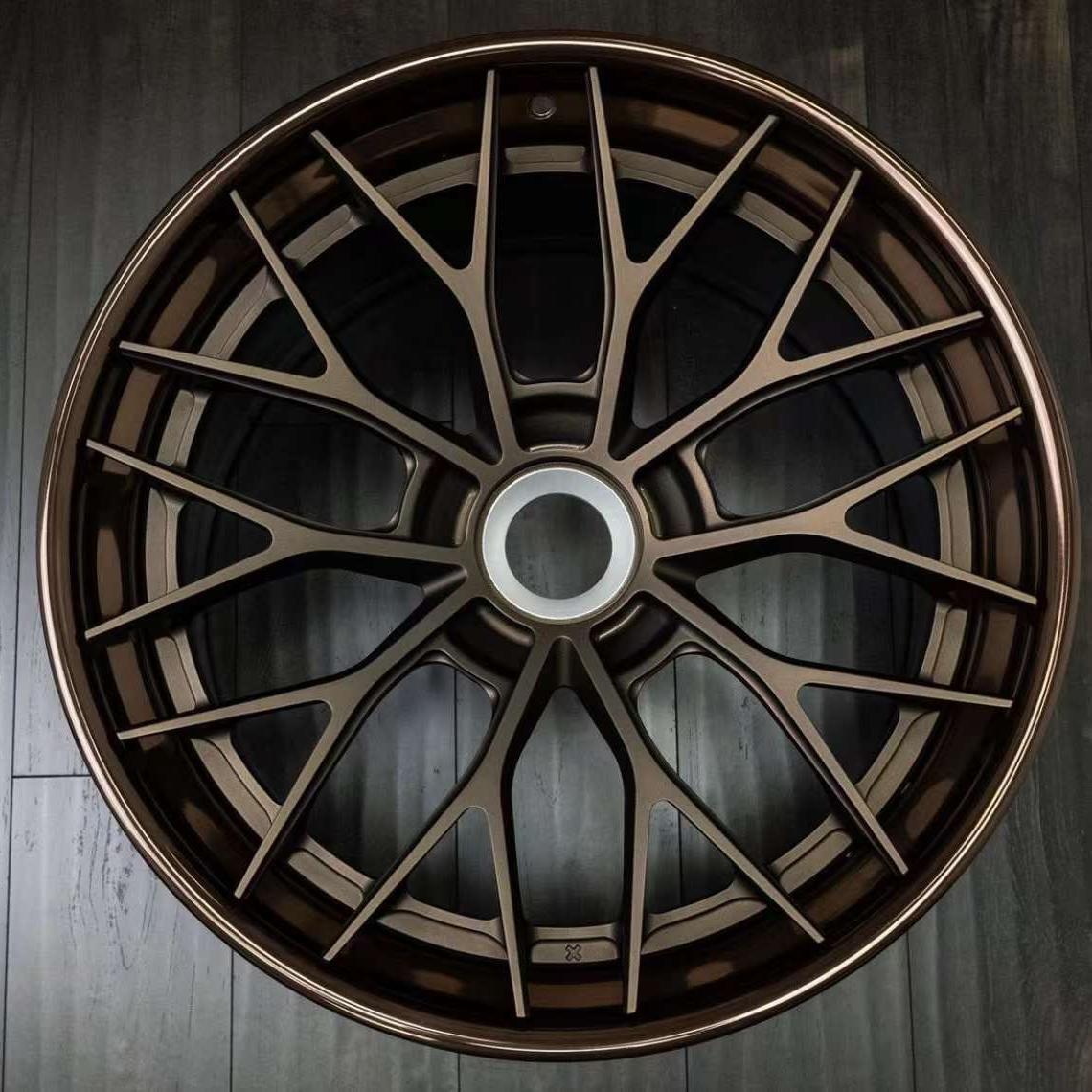 Replica ANRKY 22 Inch Wheels For Center Lock Anodized Titanium Center Anodized Bronze Rim