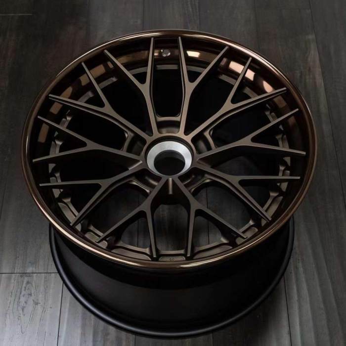 21 Inch Wheels For Center Lock Anodized Titanium Center Anodized Bronze Rim