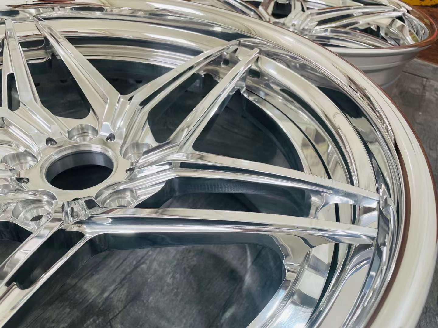 Five Pointed Star Design For Torsion Of Full Polished Forged 3 Piece Wheel 23 INCH