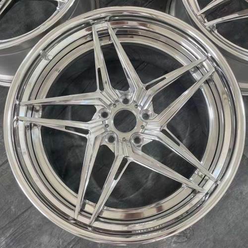 Five Pointed Star Design For Torsion Of Full Polished Forged Three Piece Wheel