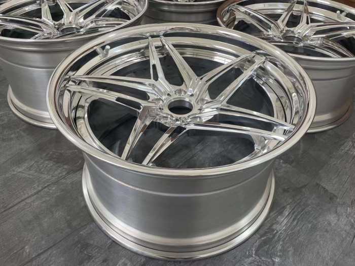 Five Pointed Star Design For Torsion Of Full Polished Forged Three Piece Wheel 21 INCH