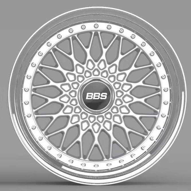 Replica BBS RS Step Lip 3-Piece Wheels 18 Inch Silver Center Polished Outer Rim