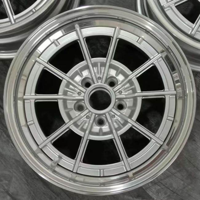 For Mercedes Benz Classic Design 17x7J 3-Piece Wheel Silver Center Disk Step Lip