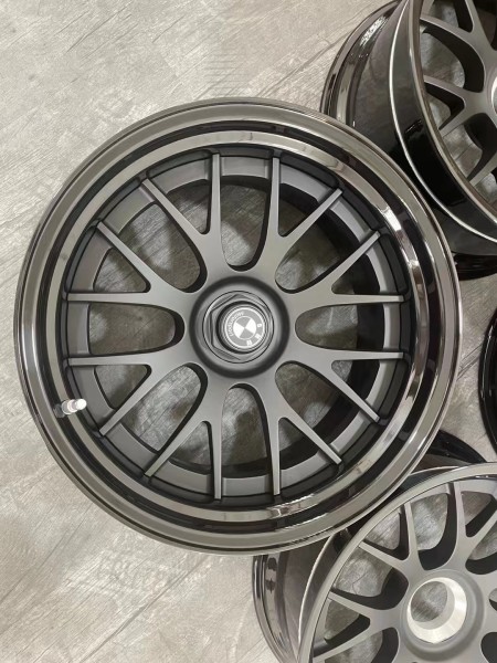 Three Piece Wheel With Central Lock Structure For BMW F33 All Black Deep Dish