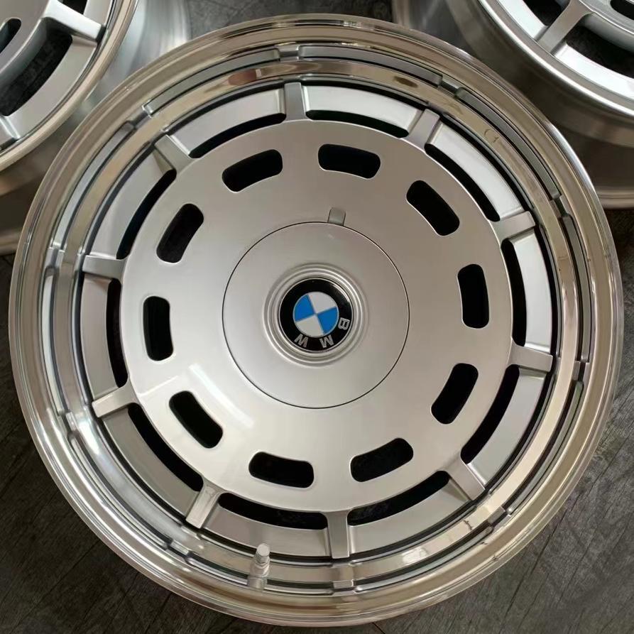 Classic Original BMW Design 3-piece Wheel 18 Inch Center Silver Rim Polished