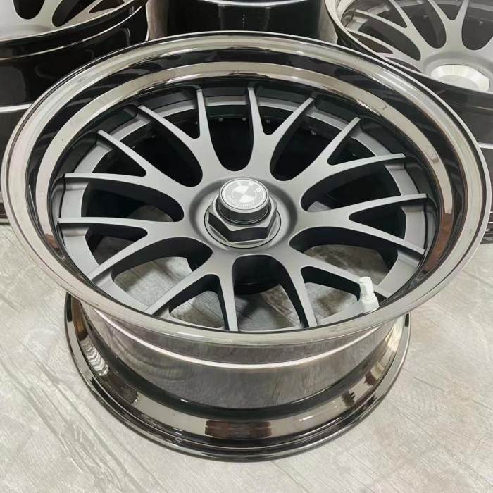 Three Piece Wheel With Central Lock Structure For BMW F33 All Black Deep Dish 18 INCH