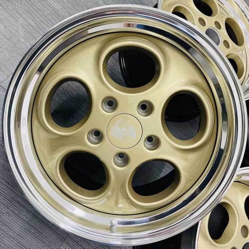 Porsche 928 Classic Design 3-piece Wheel Polished Barrel Matte Gold Disc