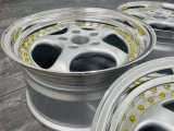 Porsche Retro Classic Design 3-piece Wheel Polished Rim Silver Disc Gold Bolt 20 Inch