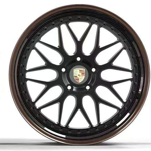 Porsche 911 Classic Design 3-piece Wheel Bronze Barrel Matte Black Disc