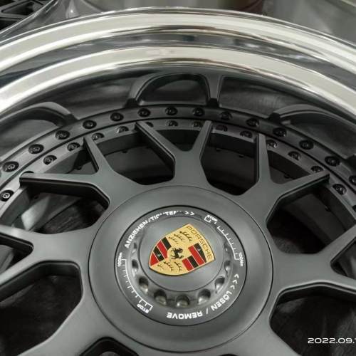 Porsche Classic Deep Dish Design 3-piece Wheels False Center Lock Gunmetal