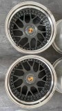 Porsche Classic Deep Dish Design 3-piece Wheels False Center Lock Gunmetal 16 Inch