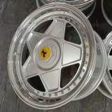 Replica Ferrari Classic Pentagram Design 3-piece Wheels Center Bright Silver 18 Inch