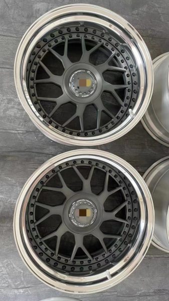 Suitable For Porsche Classic Deep Dish Design 3-piece Wheels False Center Lock Gunmetal