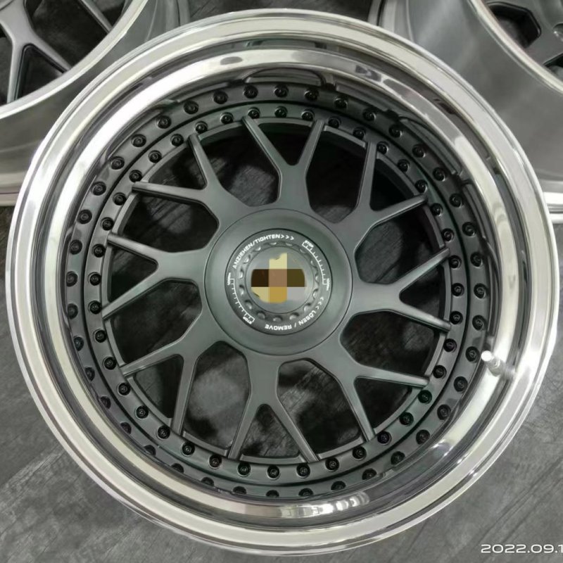Suitable For Porsche Classic Deep Dish Design 3-piece Wheels False Center Lock Gunmetal