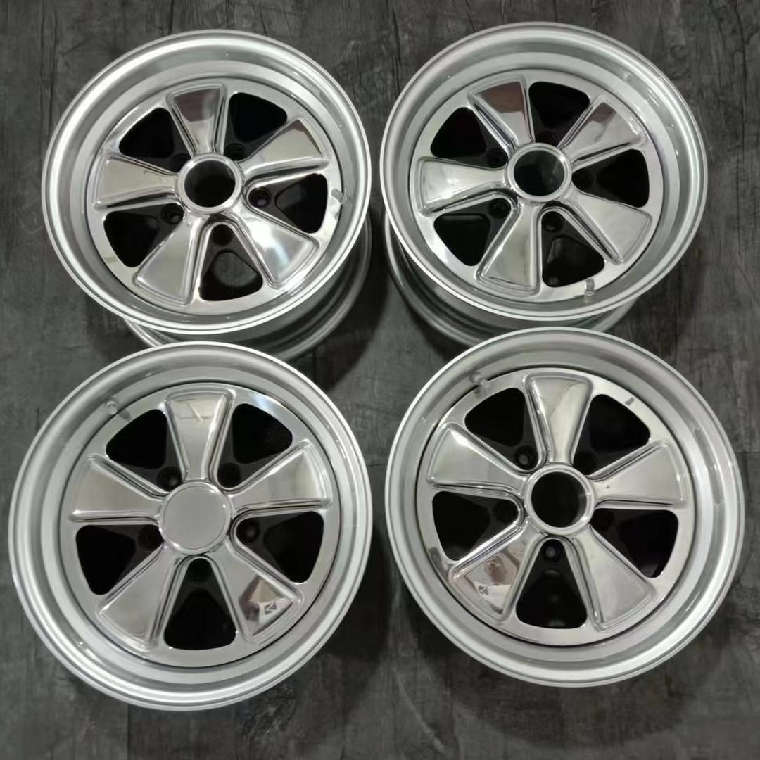 Customized Porsche Classic Antique Design Three Piece Wheels All Polished 19 inch