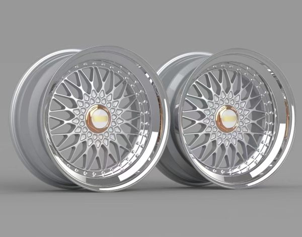 Suitable For BBS Super RS Polish Outer Double Lip 3-PC Wheel Copper Cap