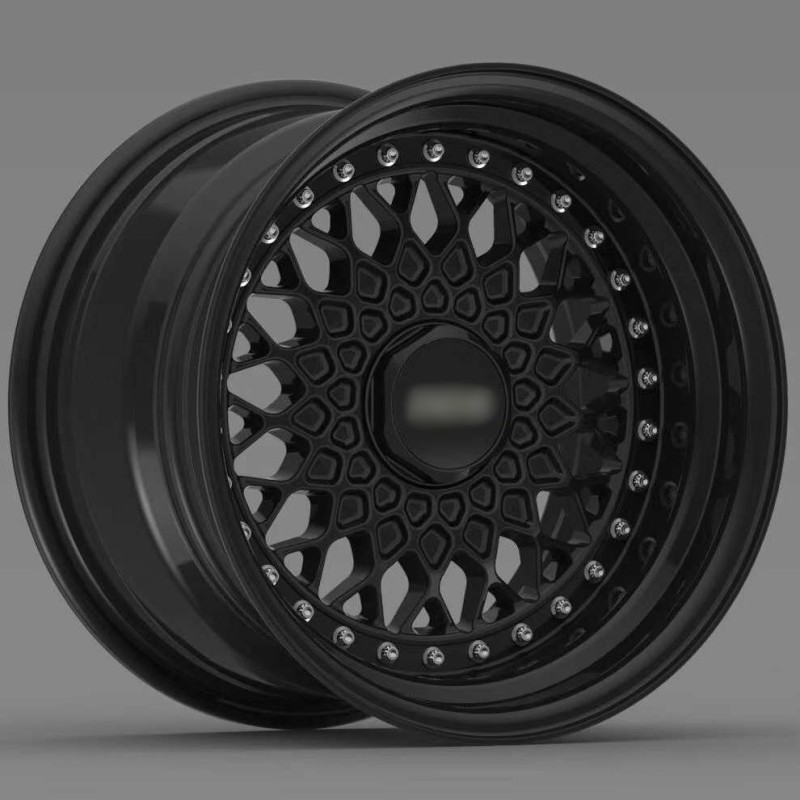 Suitable For BBS RS Deep Dish Step Lip 3-piece Wheels All Black