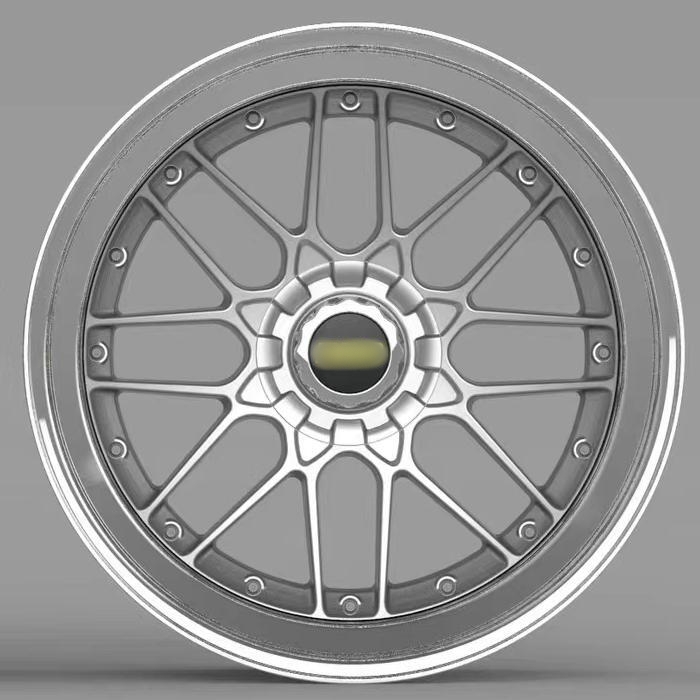 Replica BBS RS2 Double Slant Lip 3-piece Wheels 21 inch Silver Center Cap