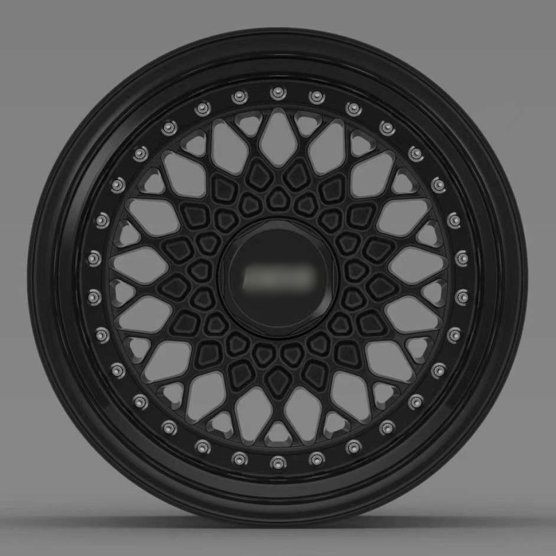 Suitable For BBS RS Deep Dish Step Lip 3-piece Wheels All Black