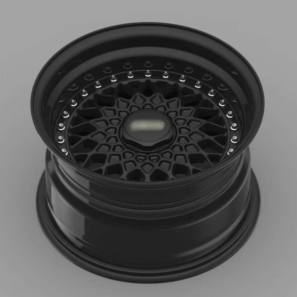 Suitable For BBS RS Deep Dish Step Lip 3-piece Wheels All Black