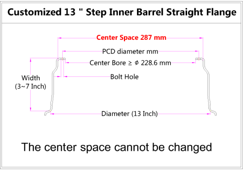 Custom 13 Inch Step Inner Barrel Straight Flange