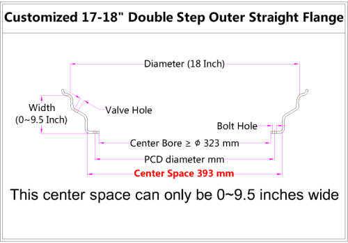 Custom 17-18 Inch Double Step Outer lip Straight Flange