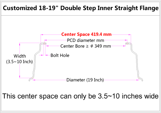 Custom 18-19 Inch Double Step Inner Barrel Straight Flange