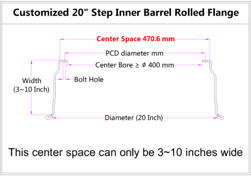 Custom 20 Inch Step Inner Barrel Rolled Flange
