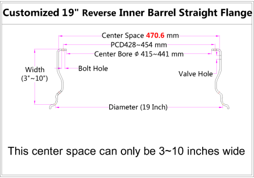 Custom 19 Inch Reverse Inner Barrel Straight Flange