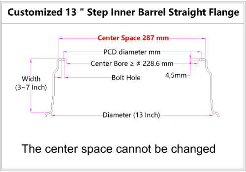 Custom 13 Inch Step Inner Barrel Straight Flange