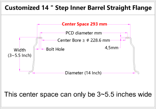 Custom 14 Inch Step Inner Barrel Straight Flange